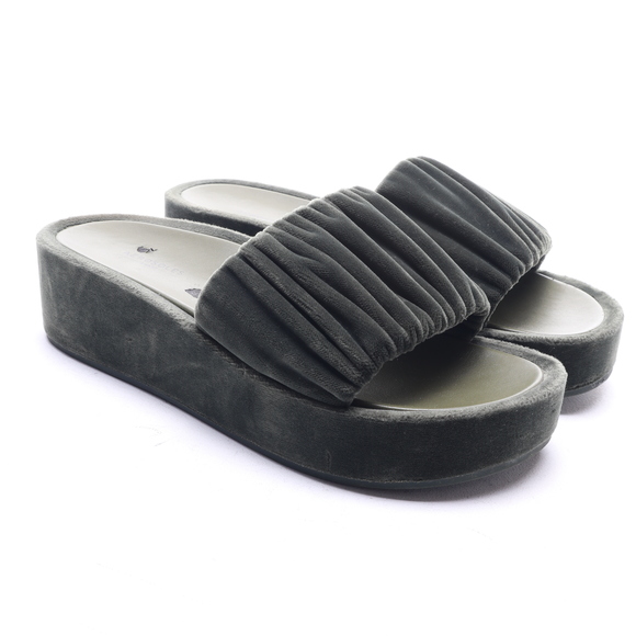 Aerosoles Women DADA Velvet Slide Platforms Shoes 7.5 Forest Green - Picture 4 of 16